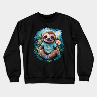 "Conservation Cuteness: Save Earth for Sloths" Crewneck Sweatshirt